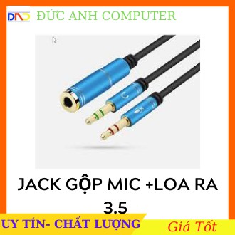 Jack Gộp Audio Và Micro thành Jack 3.5 - gộp audio và mic 3.5 ra tai nghe (Loại đẹp)