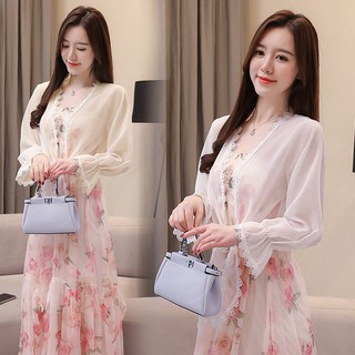 Áo khoác voan Kimono dáng rộng