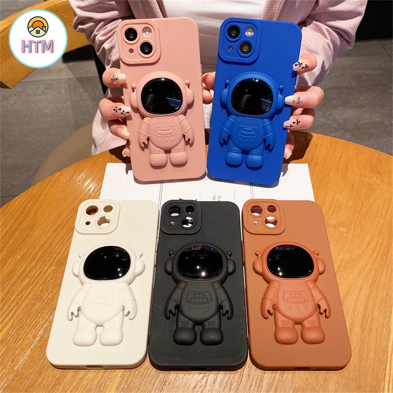 Ốp Điện Thoại Silicon TPU Mềm Có Giá Đỡ Hình Phi Hành Gia Cho iPhone 13 12 Pro Max 11 Pro XS Max X 7 8 Plus