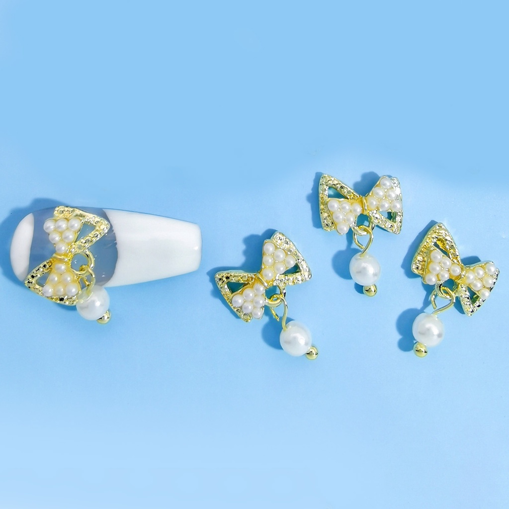 Bộ 10 Phụ Kiện Trang Trí Móng Tay 3D Bằng Hợp Kim Chống Rỉ Sét Màu Sắc Tươi Sáng DIY