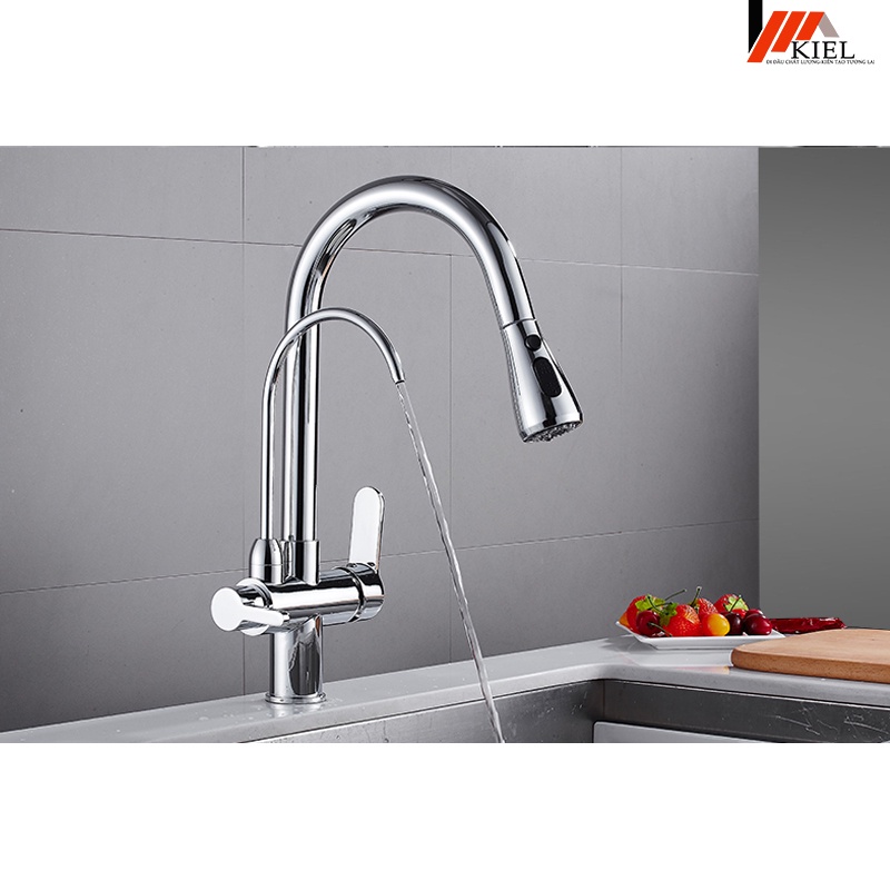 Vòi rửa bát tích hợp vòi máy lọc nước - Vòi rửa bát, chén 3 đường nước nóng lạnh cao cấp bảo hành 3 năm