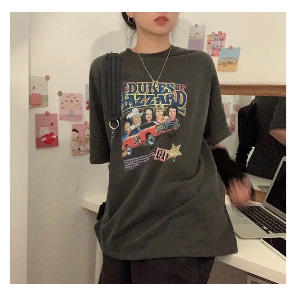 Bộ Thun Trơn Cộc Tay Oversize HAZZARD Nữ  Nana's House - FREESHIP  Set áo thun tay lỡ dáng rộng và quần short cạp chun