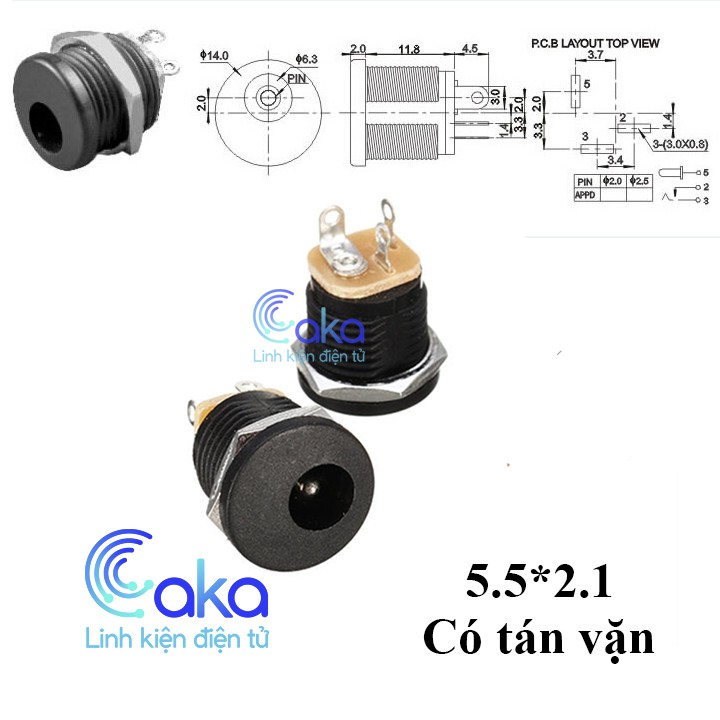 LKDT Jack nguồn DC022 có ốc vặn