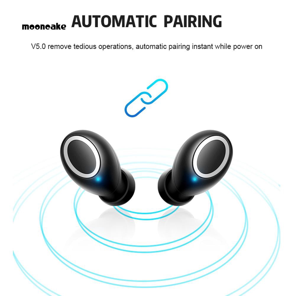 Tai Nghe Bluetooth V5.0 Không Dây Hình Mặt Trăng 3d Sạc Được