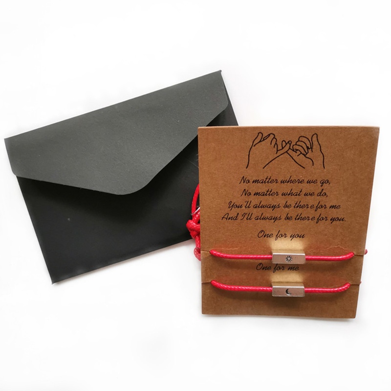 Set 2 Vòng Tay Dây Bện Mặt Trời Và Mặt Trăng Thời Trang Cho Cặp Đôi