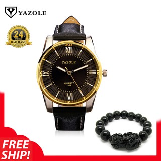 Đồng hồ nam cao cấp yazole 348 + tặng vòng tỳ hưu