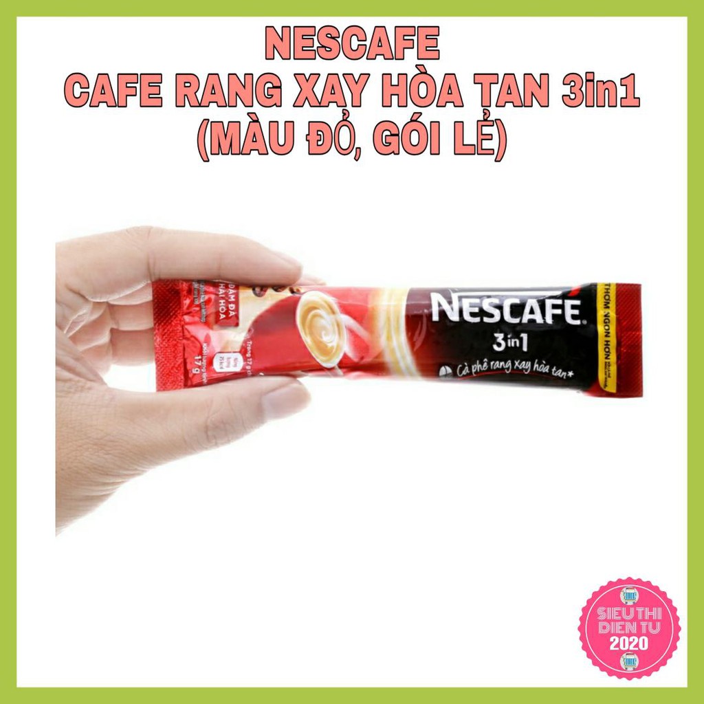 [NESCAFE-CAFE ĐẬM ĐÀ HÀI HÒA, GÓI LẺ MÀU ĐỎ] CAFE, CÀ PHÊ RANG XAY HÒA TAN, ĐẬM ĐÀ HÀI HÒA