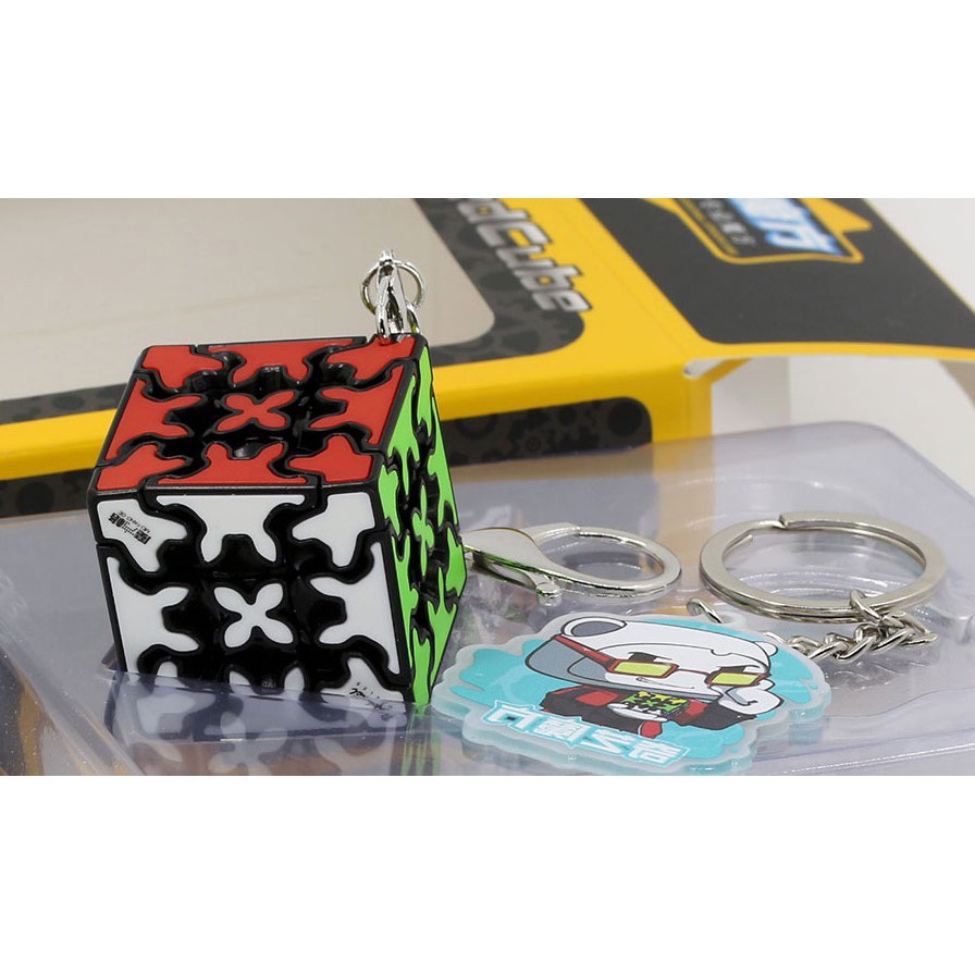 Móc Khoá Rubik Gear 3x3 QiYi Mini Gear 3x3x3 Keychain (Tiled)