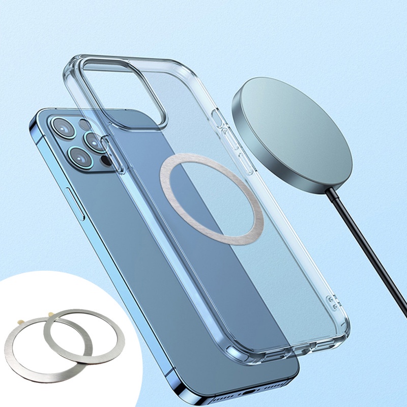 Vòng kim loại Ankndo hình tròn hỗ trợ củ sạc không dây từ tính Qi gắn lỗ thông gió xe hơi