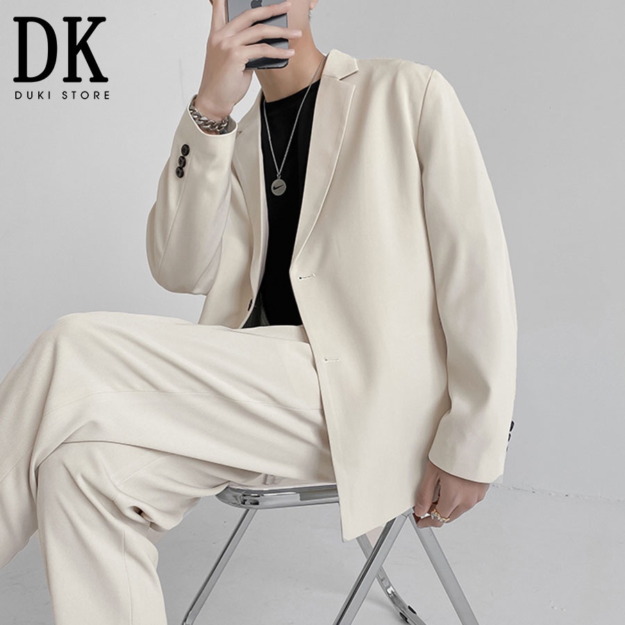Áo vest áo khoác blazer nam màu kem trẻ trung LZB0048 - DUKI STORE