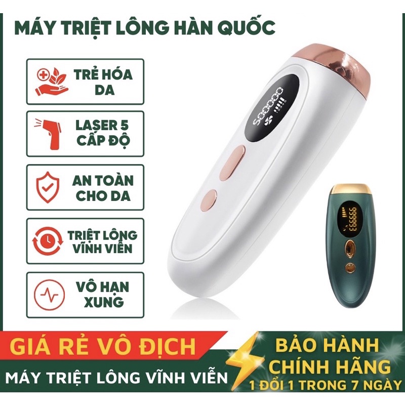 Máy triệt lông toàn thân, không cần dùng gel, an toàn cho da