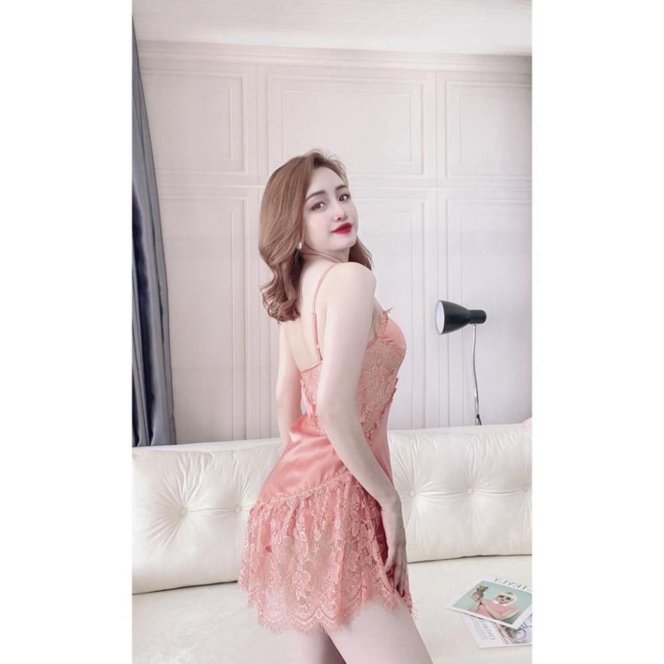 Váy Ngủ Sexy Gợi Cảm, Đầm Ngủ 2 Dây Cúp Ngực Có Mút Phối Ren Mi Kèm Quần Chất Lụa Latin Cao Cấp Phong Cách Gợi Cảm. | BigBuy360 - bigbuy360.vn