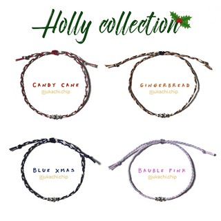 Vòng tay sợi mảnh (2mm) - Holly (Christmas edition) waterproof handmade