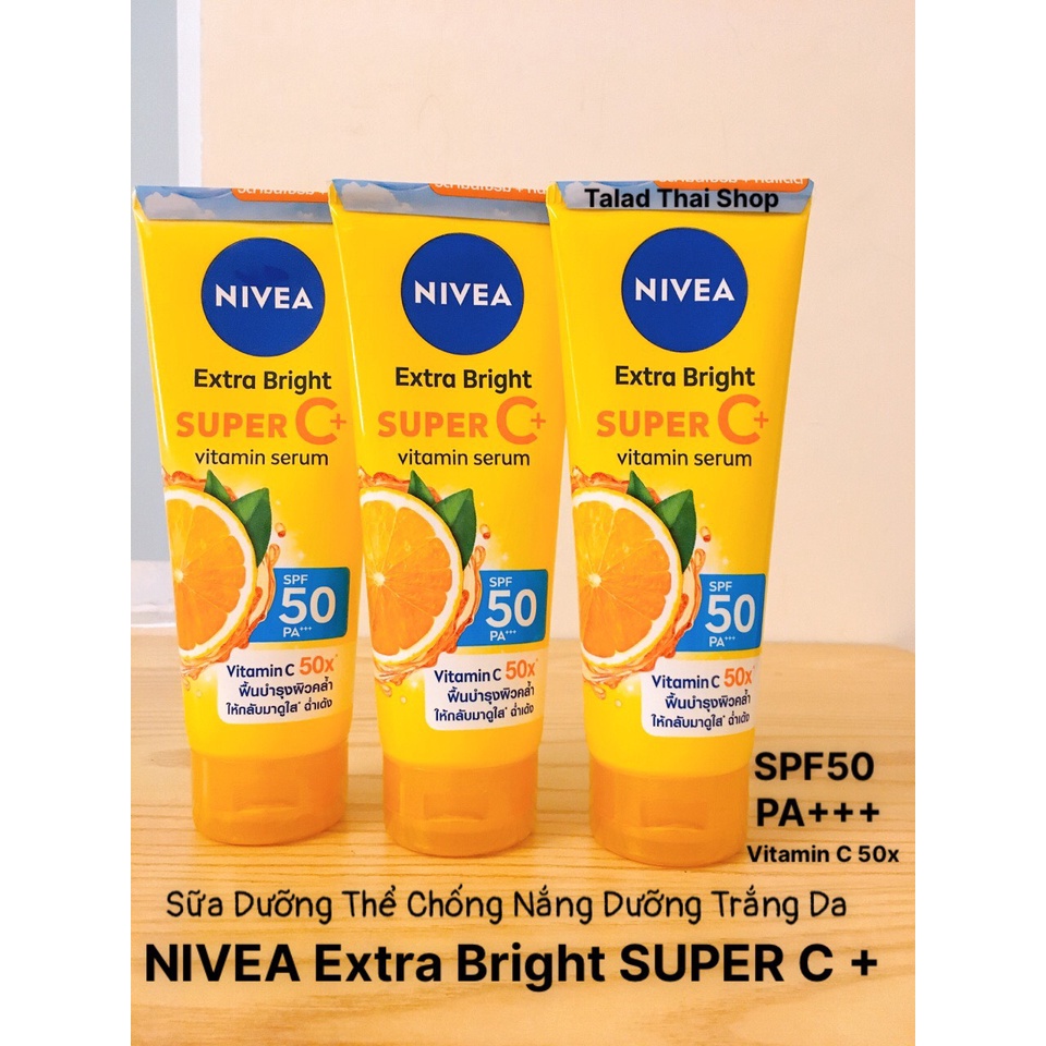Kem Dưỡng Trắng Da Body Sữa Dưỡng Thể Chống Nắng Dưỡng Ẩm Toàn Thân NIVEA EXTRA WHITE C&E VITAMIN LOTION THÁI LAN