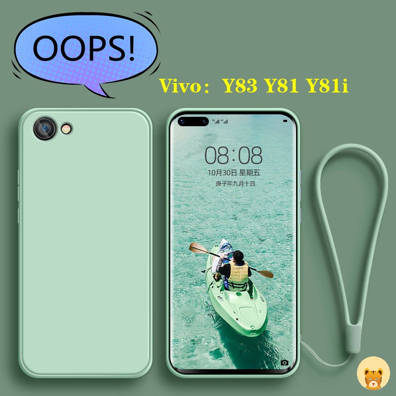 Ốp Điện Thoại TPU Silicone Mềm Đơn Giản Thời Trang + Dây Đeo Cho Vivo Y81i Y83 Y81