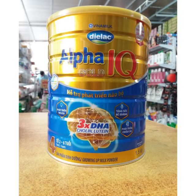 Sữa bột Dielac Alpha Gold IQ  số 4 lon 1,5 kg cho bé từ 2-6 tuổi.đảm bảo chính hãng .