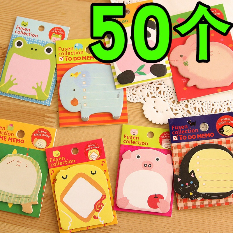 Giấy note cute ghi chú nhiều màu đánh dấu trang 20 tờ hình động vật dễ thương cưng xỉu