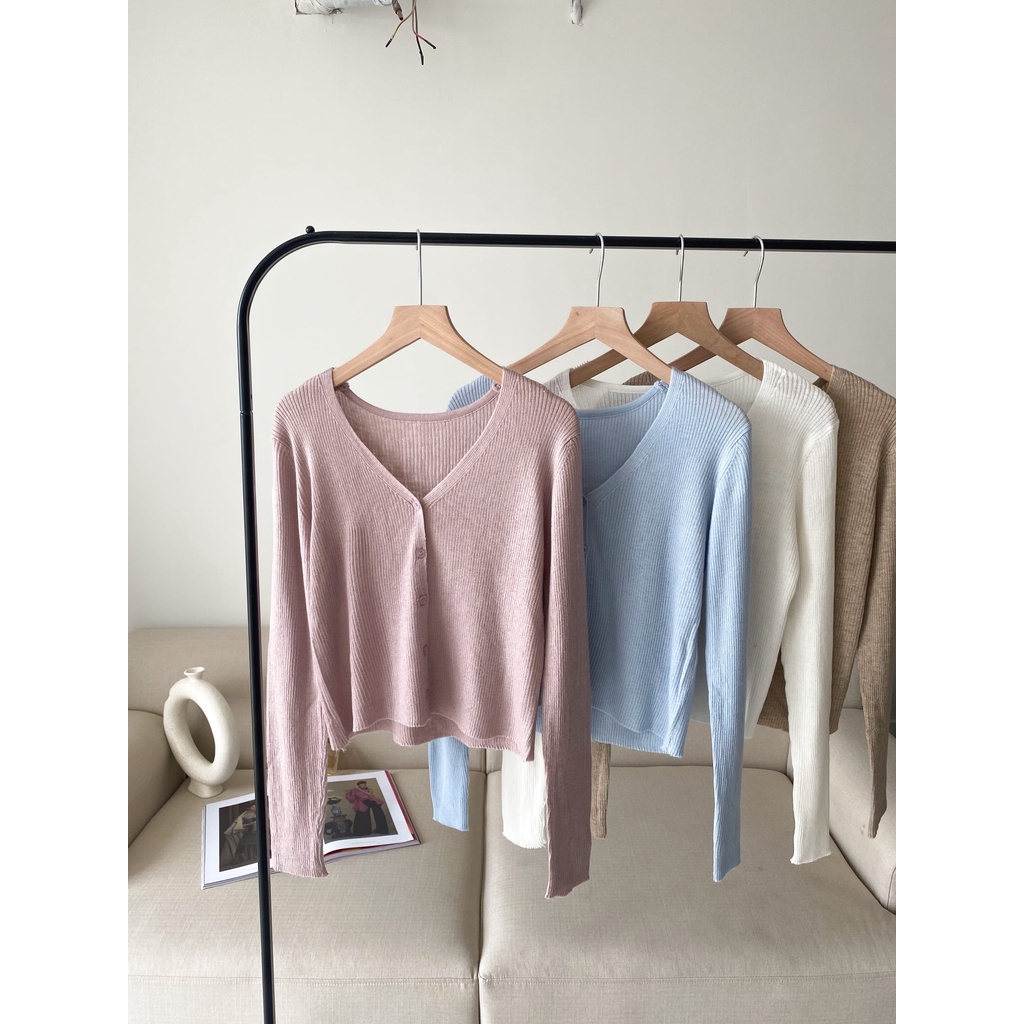 Cardigan len gân cổ V (013) TIIN STORE G21013