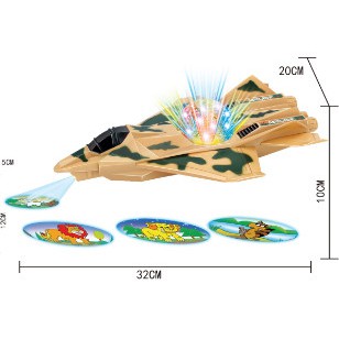 (RẺ VÔ ĐỐI) Trò chơi mô hình máy bay biết đi sử dụng pin có nhạc và đèn cực đẹp, chiếu ra hình các con vật cực đẹp