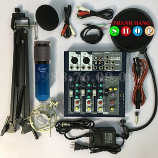 Trọn Bộ Míc Thu Âm Ami-BM900 + Mixer F4 Yamaha hát liver stream, hát karaoke gia đình