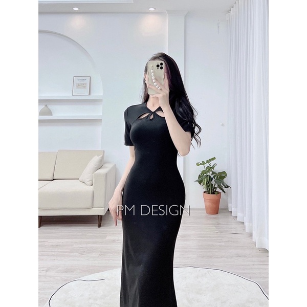 VÁY ĐEN BODY THIẾT KẾ CUT OUT XOẮN LƯNG CỰC XINH CHO CHỊ EM