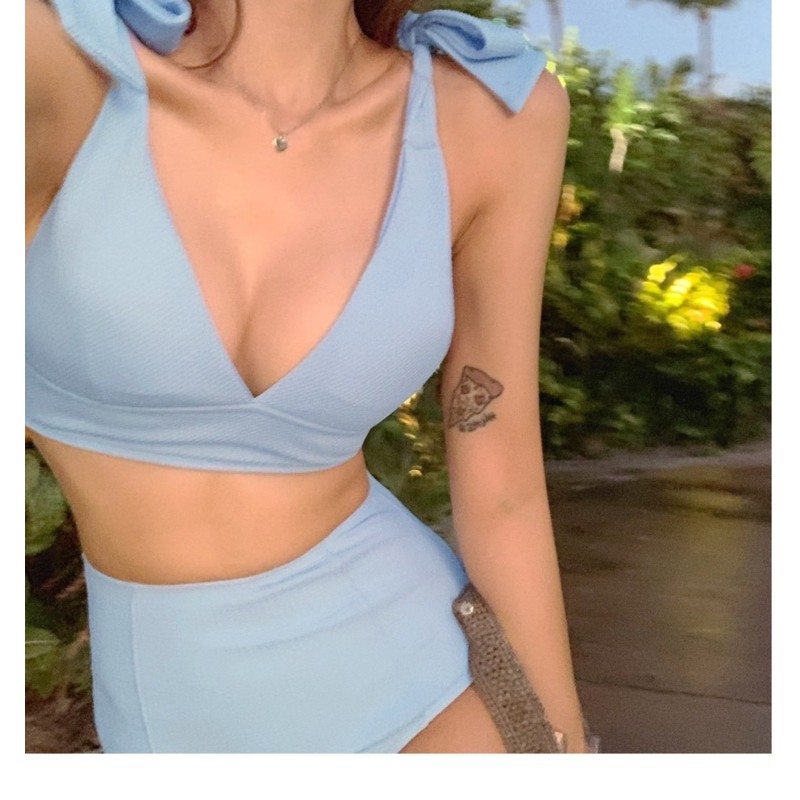 (M14) BIKINI 2 MẢNH CẠP CAO XANH NƠ VAI | BigBuy360 - bigbuy360.vn