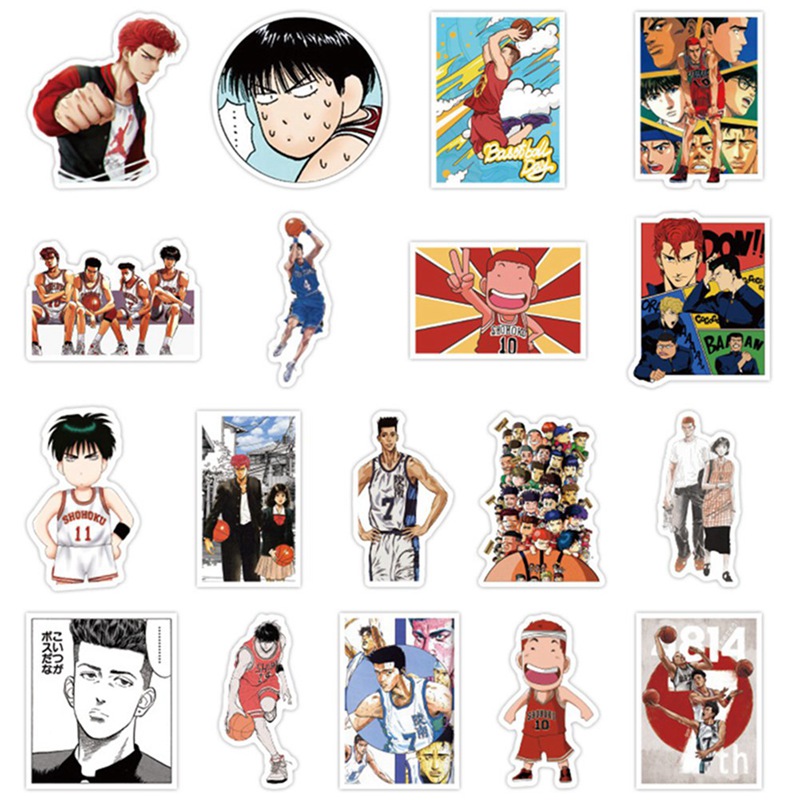 Set 100 sticker hình anime SLAM Dunk dán trang trí