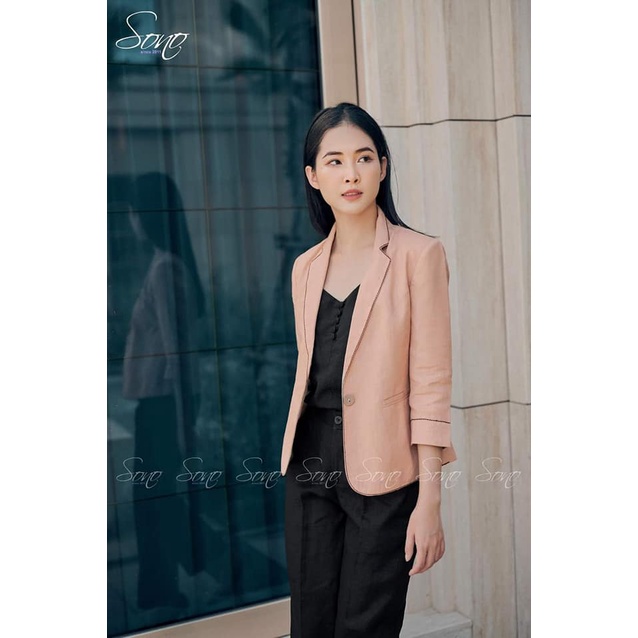 Sono - Áo Vest Linen 2 Lớp Tay Lỡ Thời Trang, Có Nút Tiện Lợi