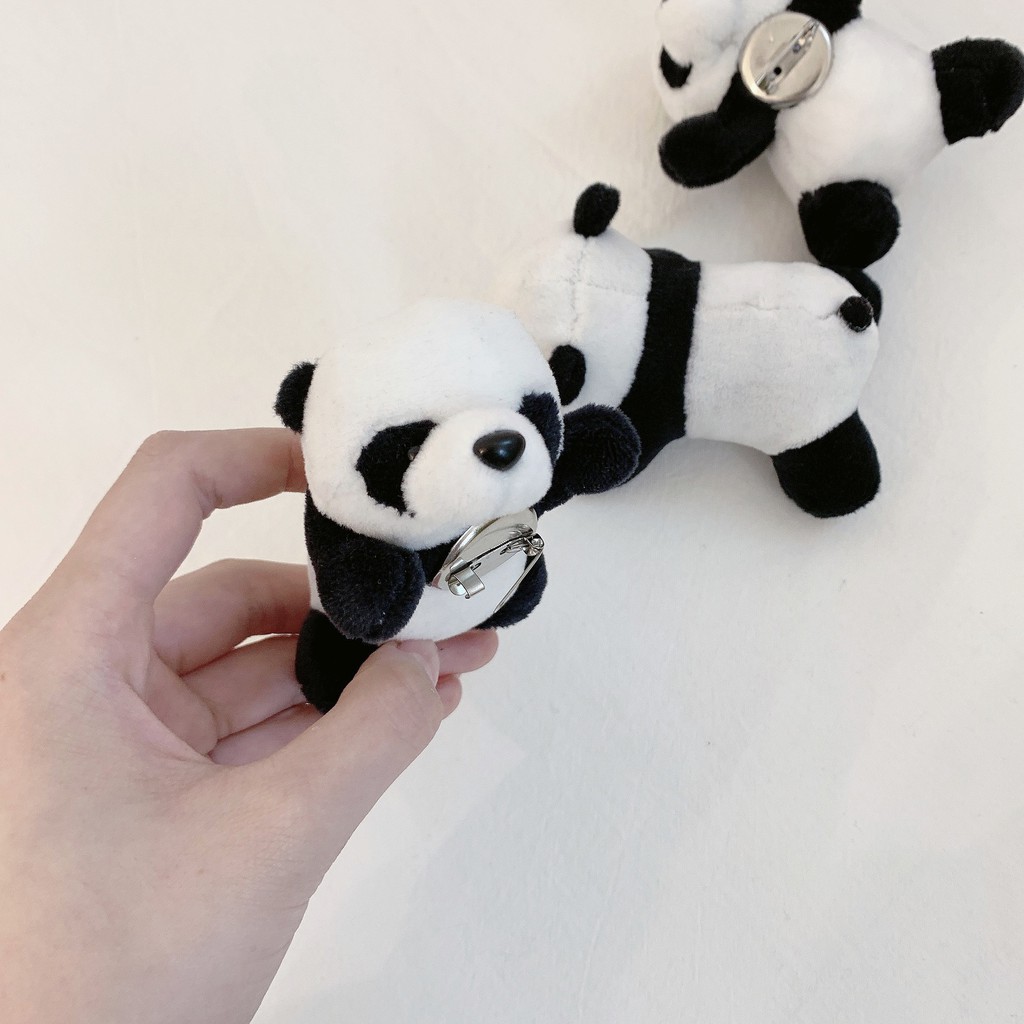 Pin cài áo, cài balo dạng bông hình gấu trúc Panda