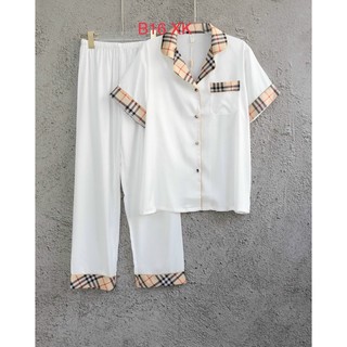 Pijama cộc dài trắng viên b b r xinh
