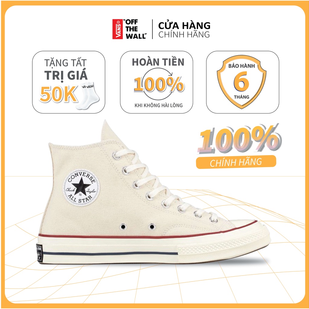 Giày converse 1970s chính hãng màu kem cổ cao