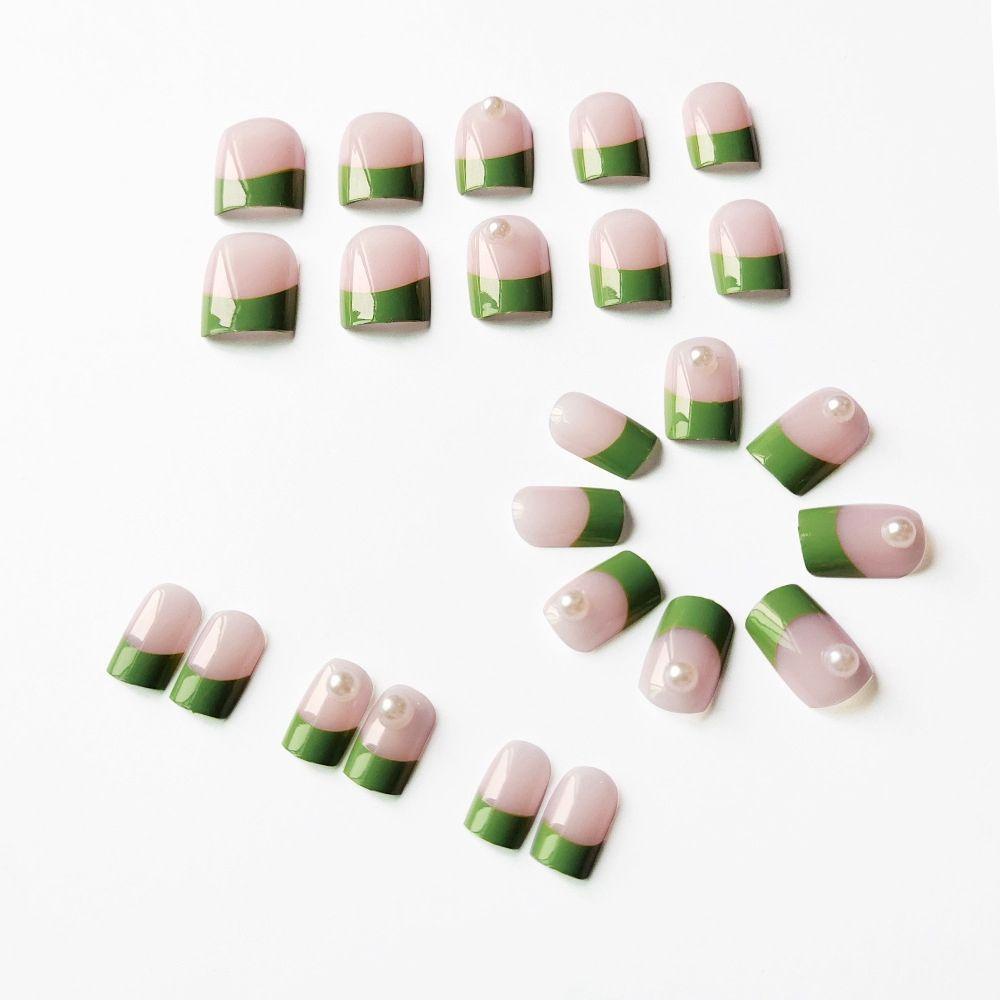 Hộp 24 Móng Tay Giả Ngắn / Tròn / Vuông Có Thể Tháo Rời MIHAN1