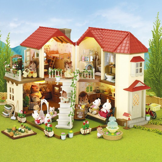 Sylvanian Families Ngôi nhà gỗ sồi sáng đèn kèm nột thất E