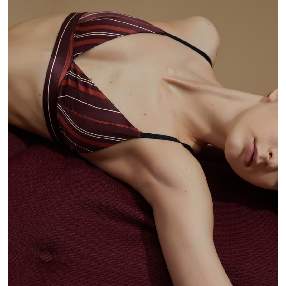 Bralette Lụa Họa Tiết Sọc Siêu Mềm Mới B179