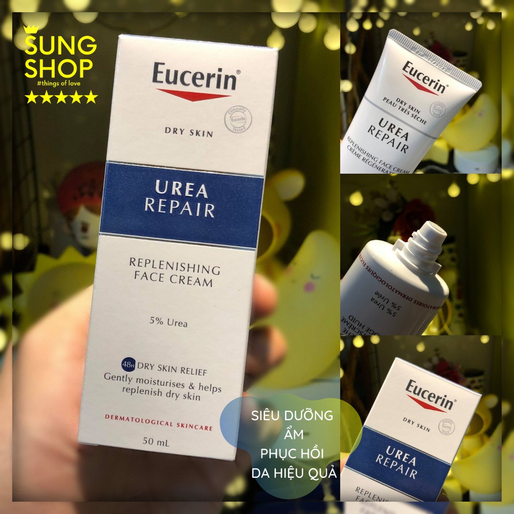  Kem dưỡng Eucerin Urea 5% cho da mặt dưỡng ẩm phục hồi da khô hư tổn