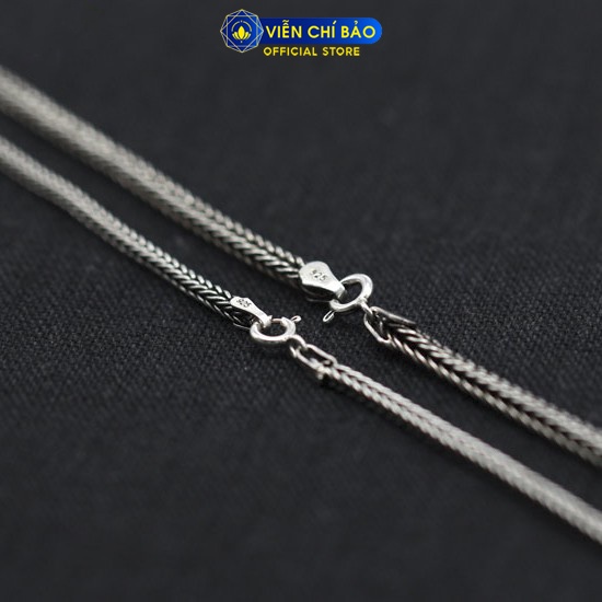 Dây chuyền bạc nam kết vuông chất liệu bạc Thái 925 phụ kiện trang sức Viễn Chí Bảo D100033