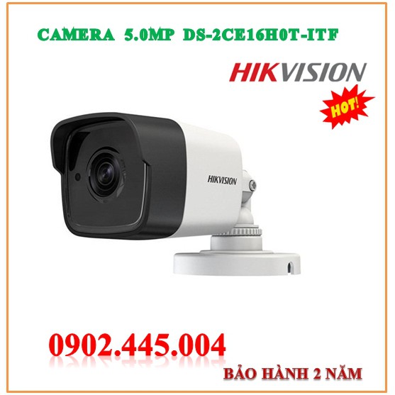 Camera Hikvision  HD-TVI  thân trụ hồng ngoại 20m 5MP DS-2CE16H0T-ITF