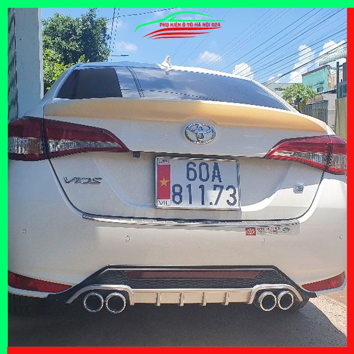 Đuôi gió sau xe liền cốp Vios 2014-2018 hàng mộc chưa sơn