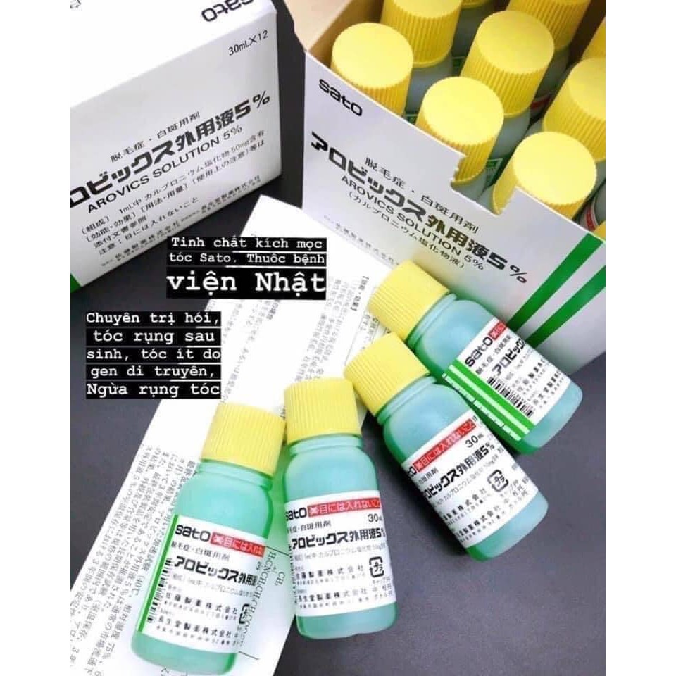 Tinh chất thảo dược hỗ trợ mọc tóc Sato Arovics Nhật Bản 30ml