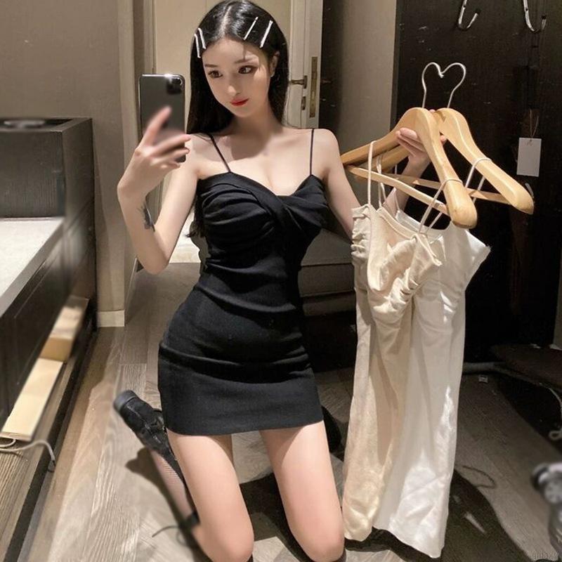 Đầm Yếm Dệt Kim Màu Trơn Phong Cách Hàn Quốc