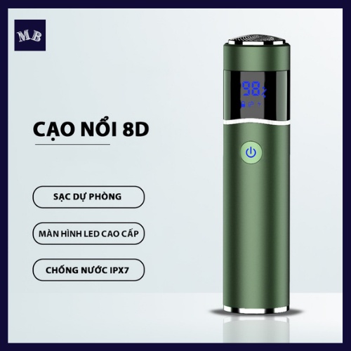 Máy cạo râu 8D thông minh - Kiêm sạc dự phòng tiện lợ hàng cao cấp - Công nghệ chống thấm nước IPX7 mới nhất