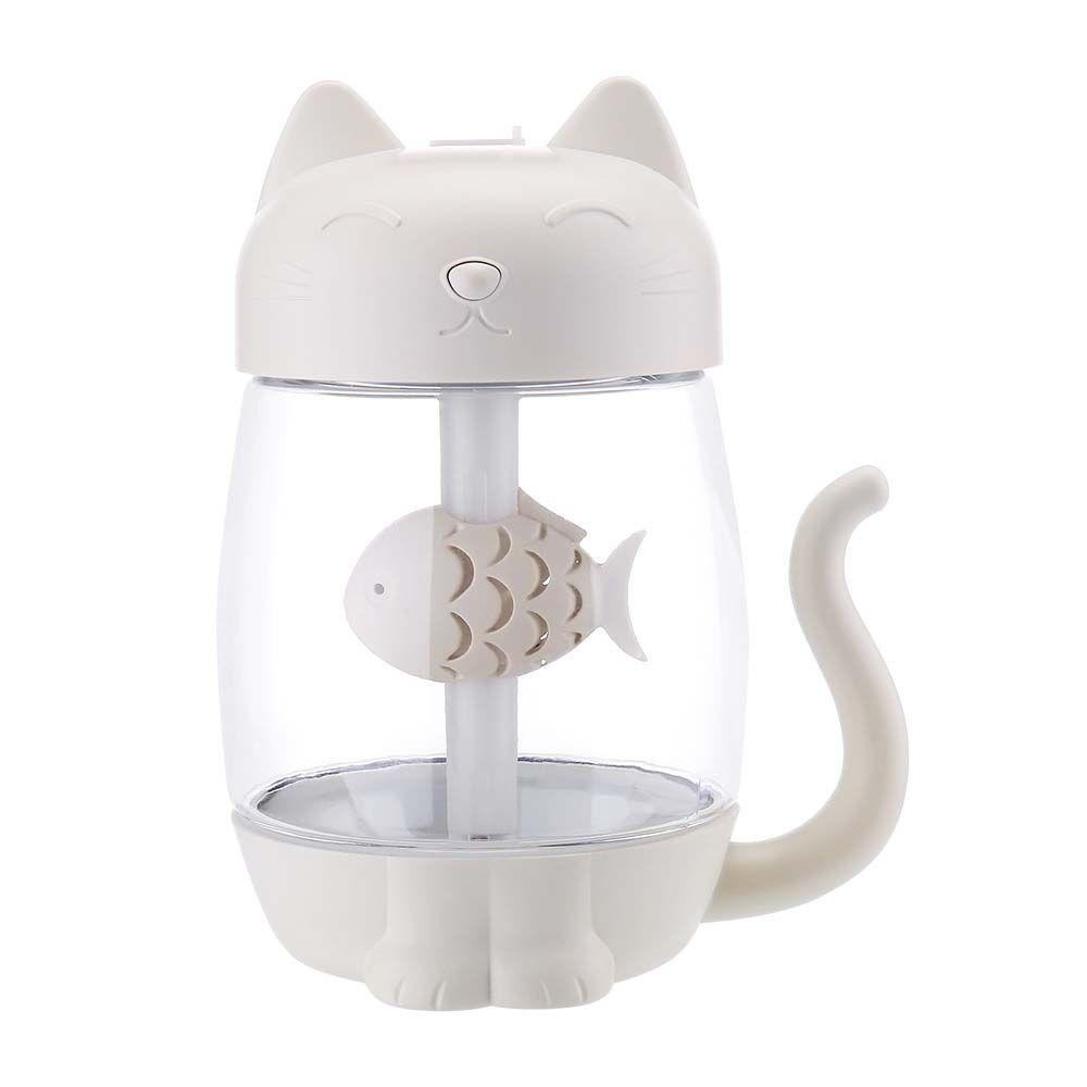 Máy Phun Sương Tạo Độ Ẩm Không Khí Mini Có Đèn LED Hình Mèo Hoạt Hình Cho Xe Hơi