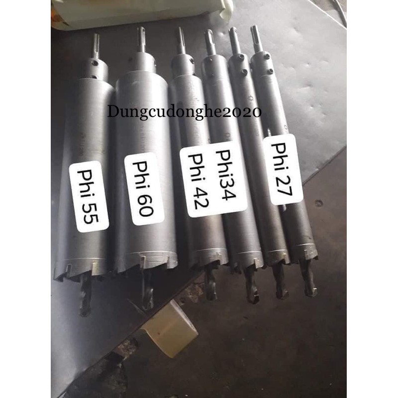 Mũi Khoan Rút Lõi Khoét Lỗ Xuyên Qua Bê Tông Tường Sâu 200mm Thắng Lợi Phi 21,27,30,34,42,50,55,60