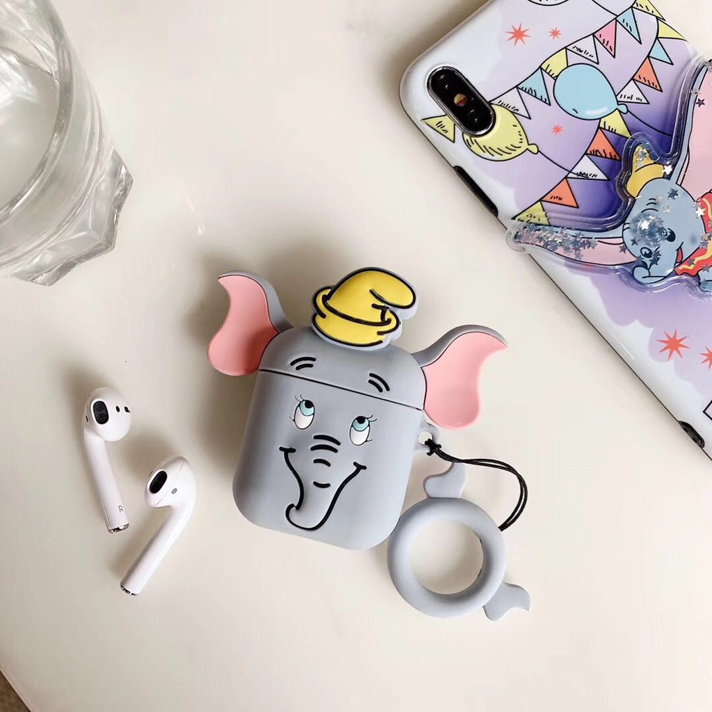 Vỏ bảo vệ hộp sạc tai nghe Airpods hình voi Dumbo xinh xắn