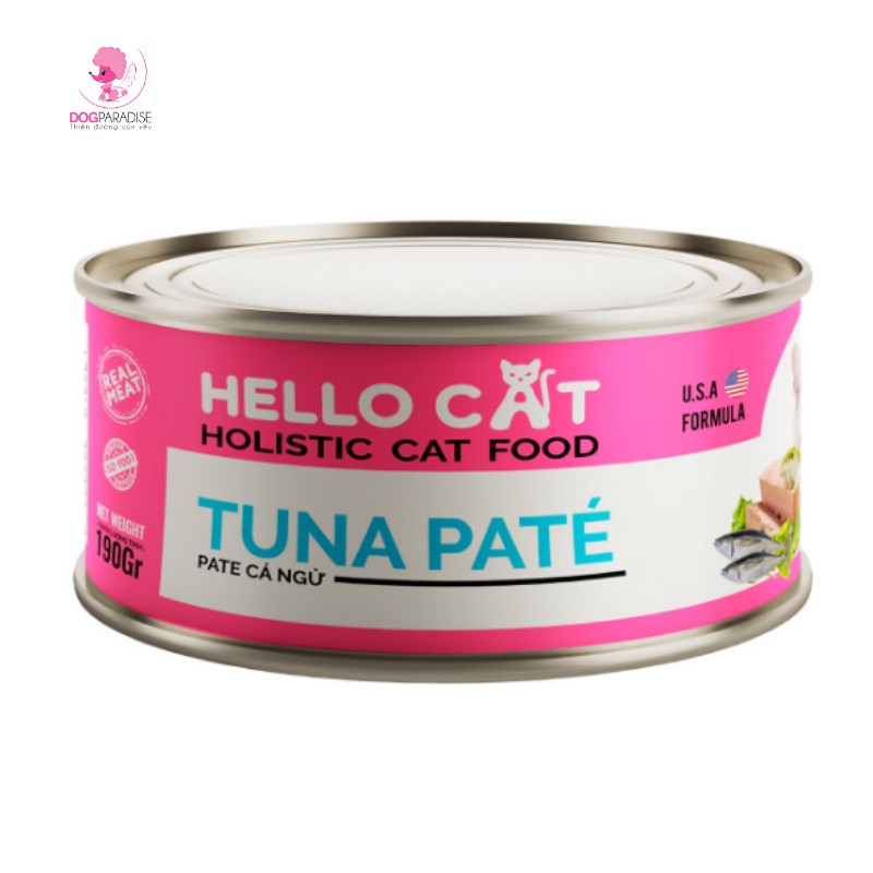 Pate cho mèo vị cá ngừ 190g HELLO CAT - Dog Paradise
