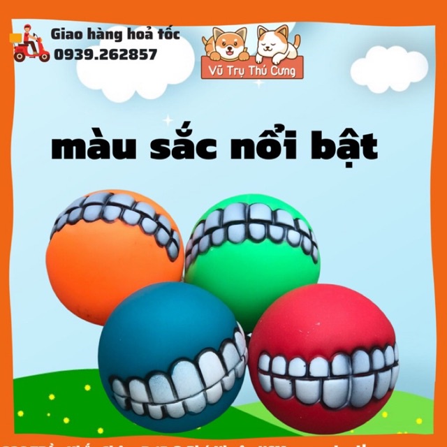 Bóng cao su đồ chơi cho Chó mèo, Banh đồ chơi cho thú cưng, Đồ chơi gặm cho chó mèo
