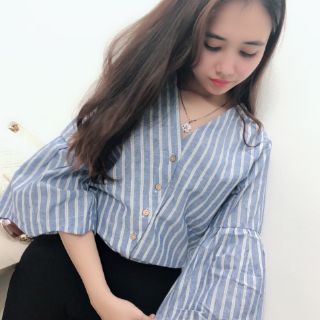 [Hình thật] Áo kiểu tay loe AKTD1435