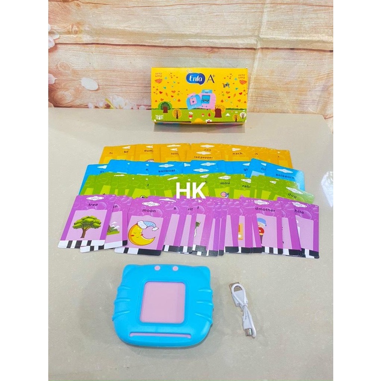 Máy đọc thẻ tiếng anh cho bé 112 thẻ 224 từ vựng hkm Enfa