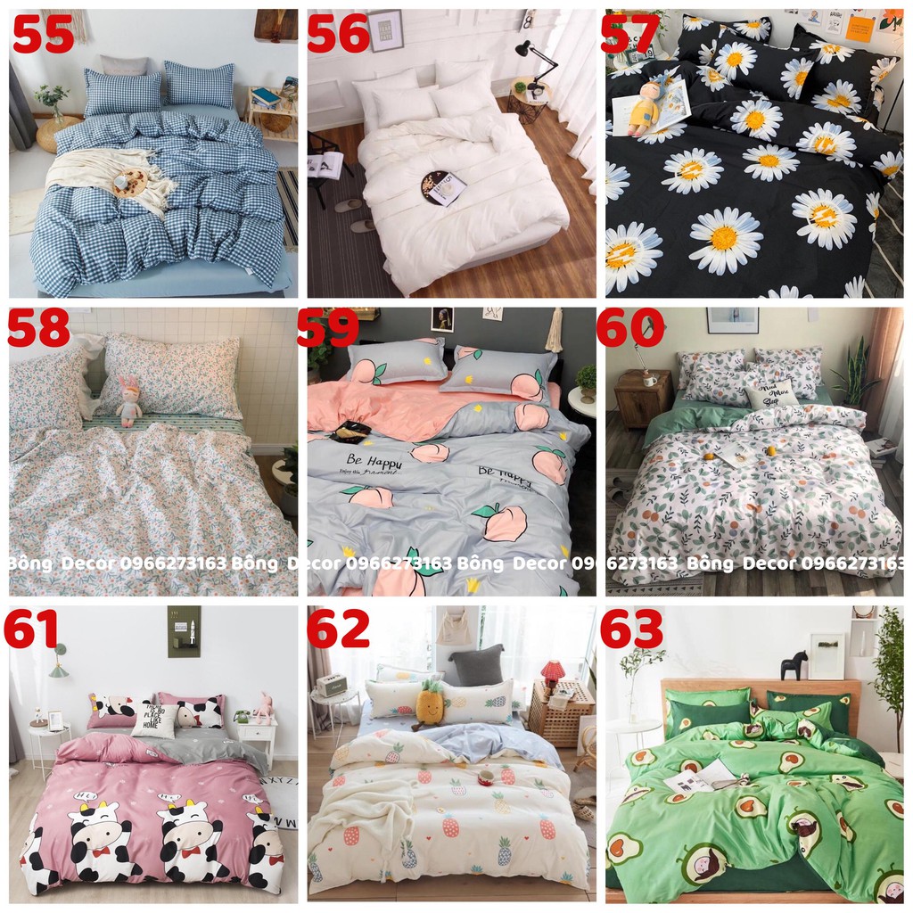 [Hàng Đẹp] Bộ Chăn Ga Gối Cotton Poly Các Mẫu Mới (chat chọn mẫu)