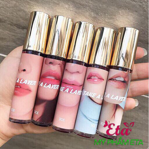 Son kem 3CE Hàn Quốc TAKE A LAYER Tinted Water Tint lì môi, nhẹ môi 5.2g